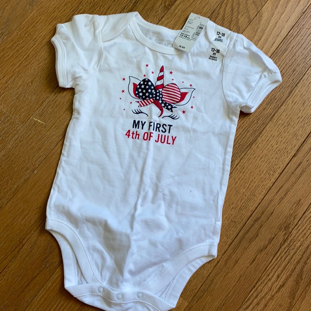 Girls first Fourth of July onesie